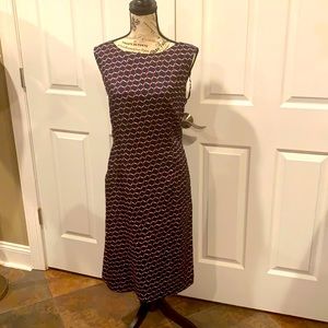 Silk Dress (Navy Blue with red and white ribbons).  Worn only once.